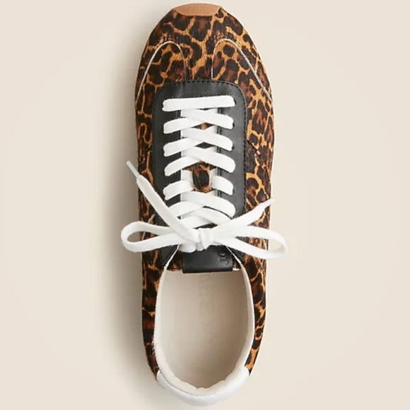 J. Crew Rec Sneakers in Leopard-print Calf Hair - tan, brown, black - Picture 2 of 12